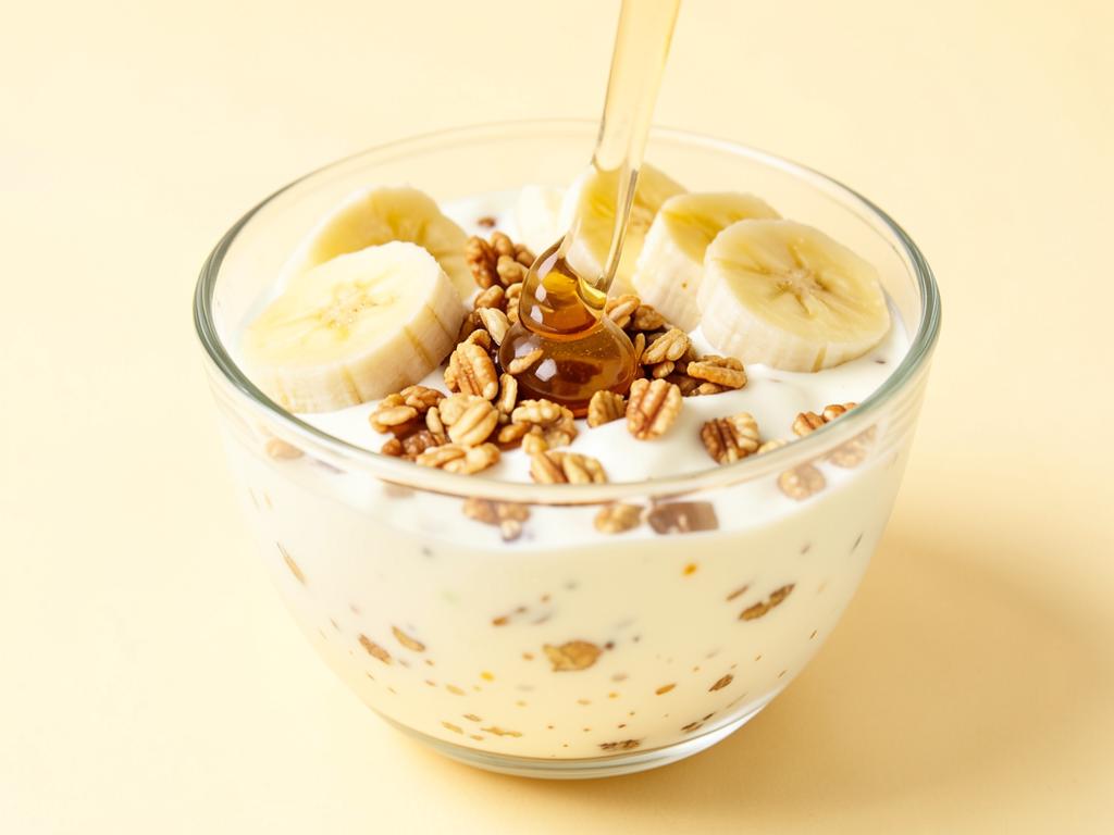 Yogur bowl con plátano, granola y miel